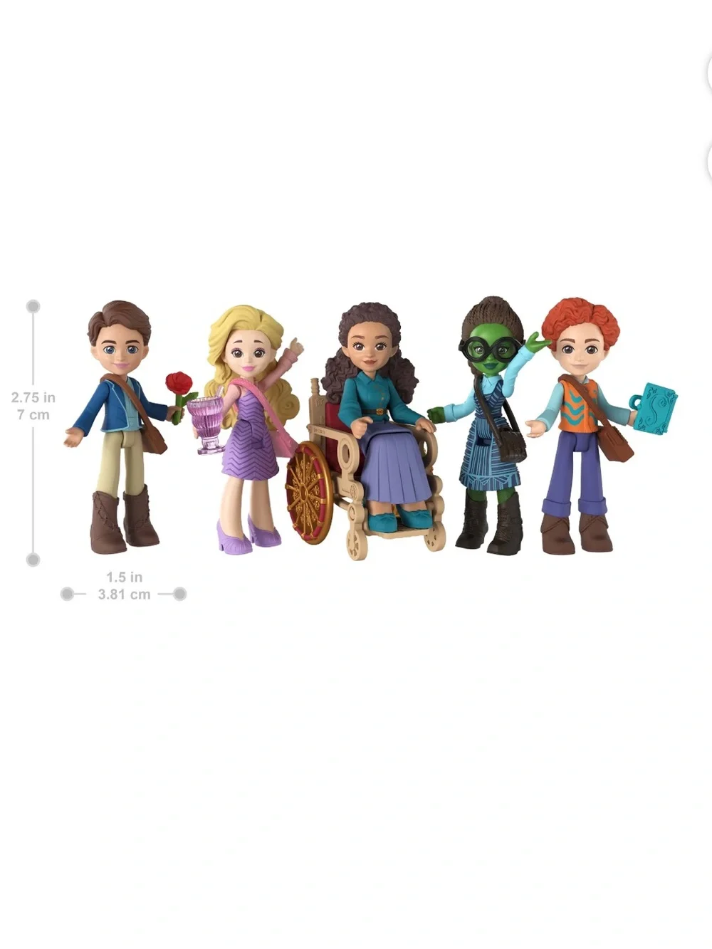 Wicked Students of Shiz 5 Doll Multipack Elphaba Glinda Nessarose Fiyero Boq